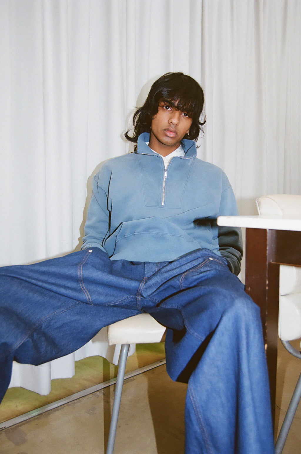 concause Online Shop (コンコース オンラインショップ) | HALF ZIP SWEAT SHIRTS (ハーフジップスウェットシャツ) | メンズ ヴィンテージ ビンテージ ドメスティック ブランド 長袖 加工 ダメージ カジュアル ファスナー