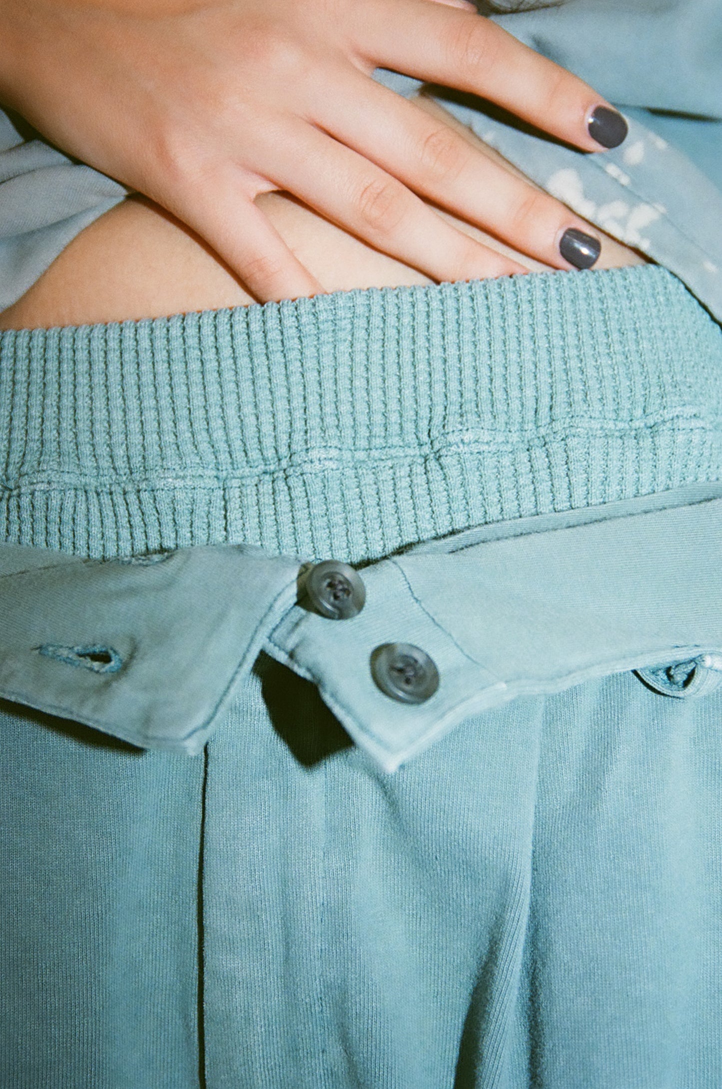 WAFFLE ZIP PANTS