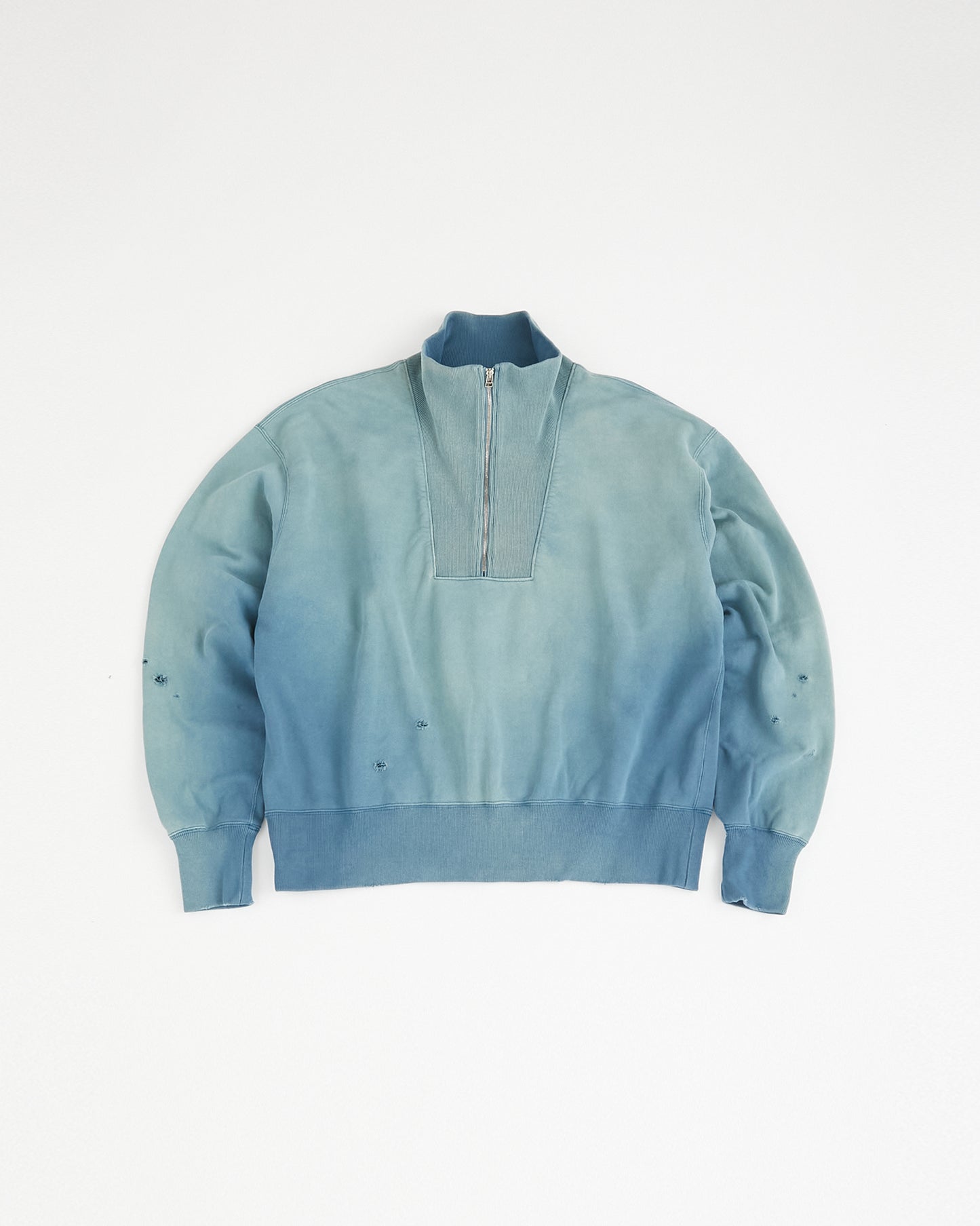 concause Online Shop (コンコース オンラインショップ) | HALF ZIP SWEAT SHIRTS (ハーフジップスウェットシャツ) | メンズ ヴィンテージ ビンテージ ドメスティック ブランド 長袖 加工 ダメージ カジュアル ファスナー ブルー 青