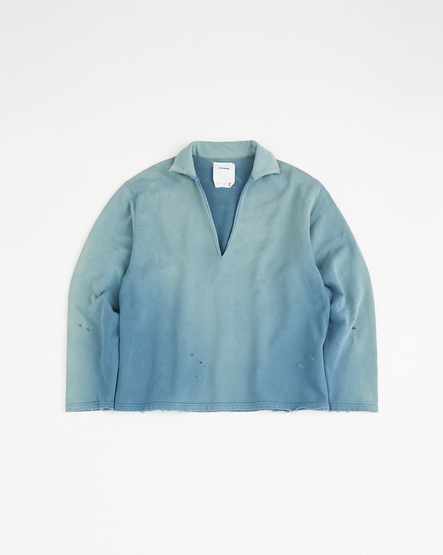 concause Online Shop (コンコース オンラインショップ) | SKIPPER LONG SLEEVE SWEAT SHIRTS (スキッパーロングスリーブスウェットシャツ) |メンズ ヴィンテージ ビンテージ ドメスティック ブランド 長袖 加工 ダメージ カジュアル スキッパー スウェット ブルー 青