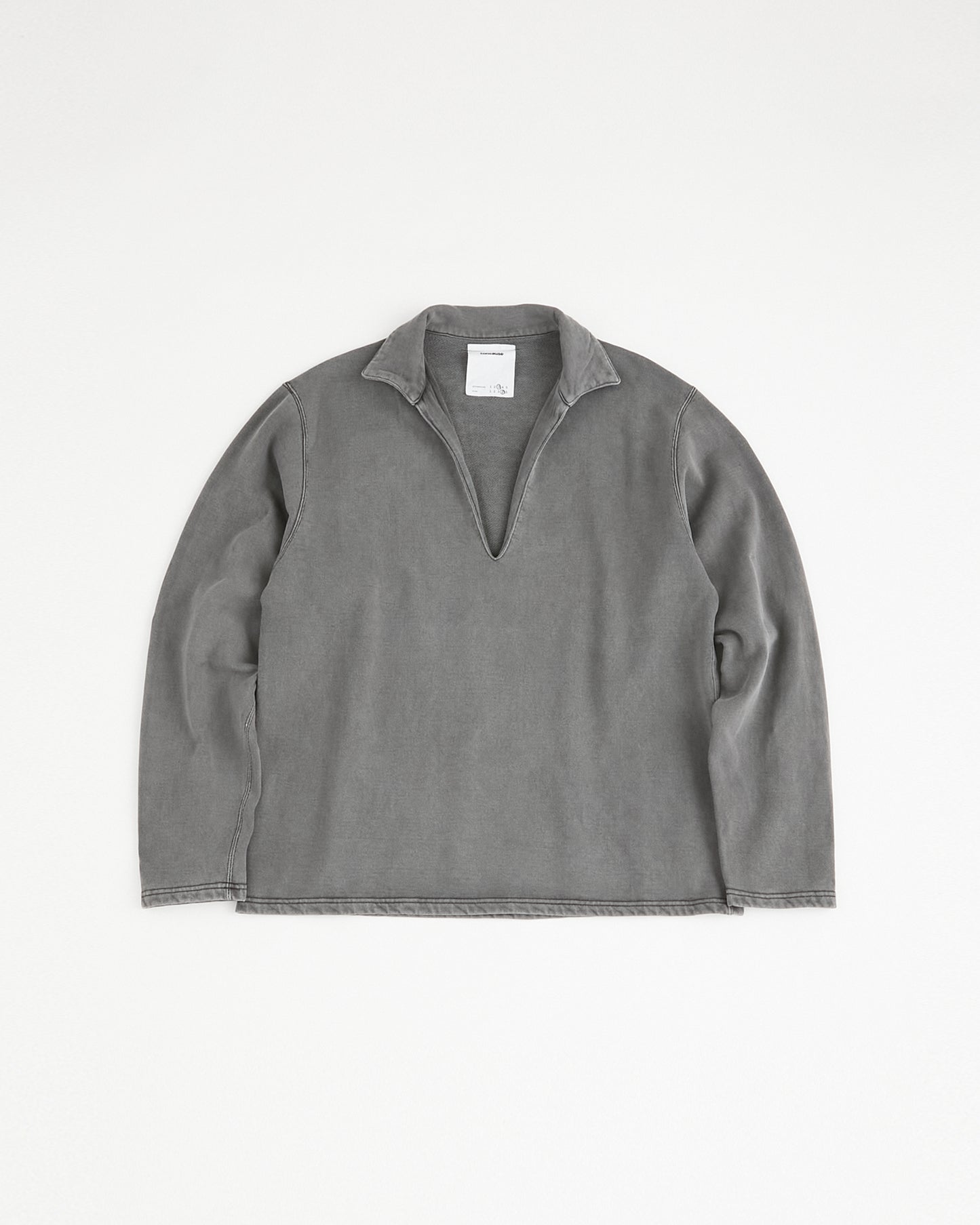 concause Online Shop (コンコース オンラインショップ) | SKIPPER LONG SLEEVE SWEAT SHIRTS (スキッパーロングスリーブスウェットシャツ) |メンズ ヴィンテージ ビンテージ ドメスティック ブランド 長袖 加工 ダメージ カジュアル スキッパー スウェット ブラック 黒 クロ チャコール