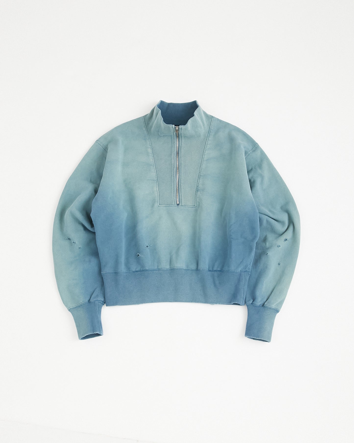 concause Online Shop (コンコース オンラインショップ) | HALF ZIP SWEAT SHIRTS (ハーフジップスウェットシャツ) |レディース ウィメンズ ヴィンテージ ビンテージ ドメスティック ブランド 長袖 加工 ダメージ カジュアル ブルー 青
