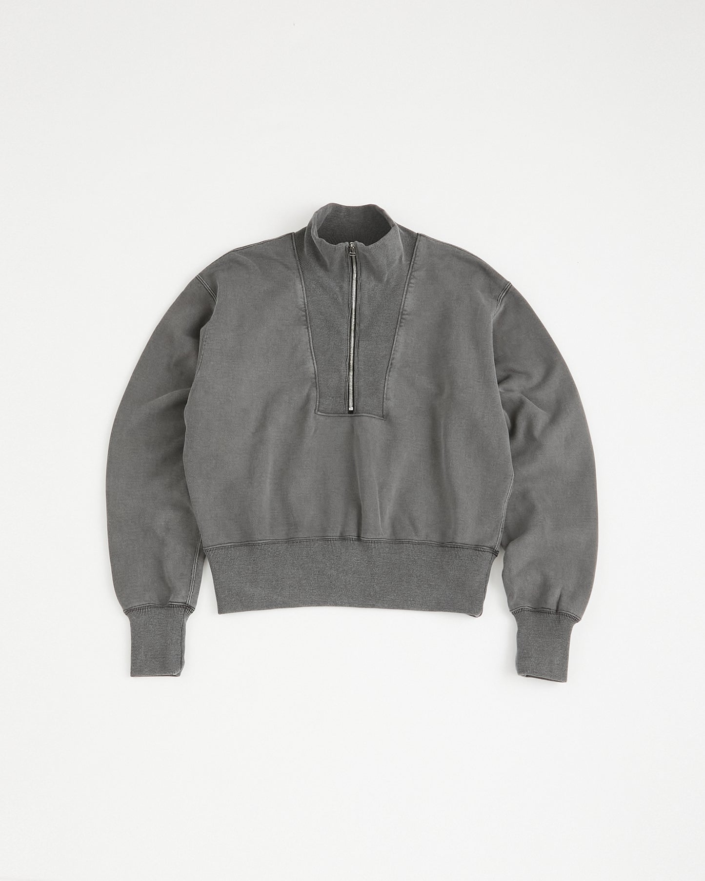 concause Online Shop (コンコース オンラインショップ) | HALF ZIP SWEAT SHIRTS (ハーフジップスウェットシャツ) |レディース ウィメンズ ヴィンテージ ビンテージ ドメスティック ブランド 長袖 加工 ダメージ カジュアル ブラック 黒 クロ チャコール スミクロ