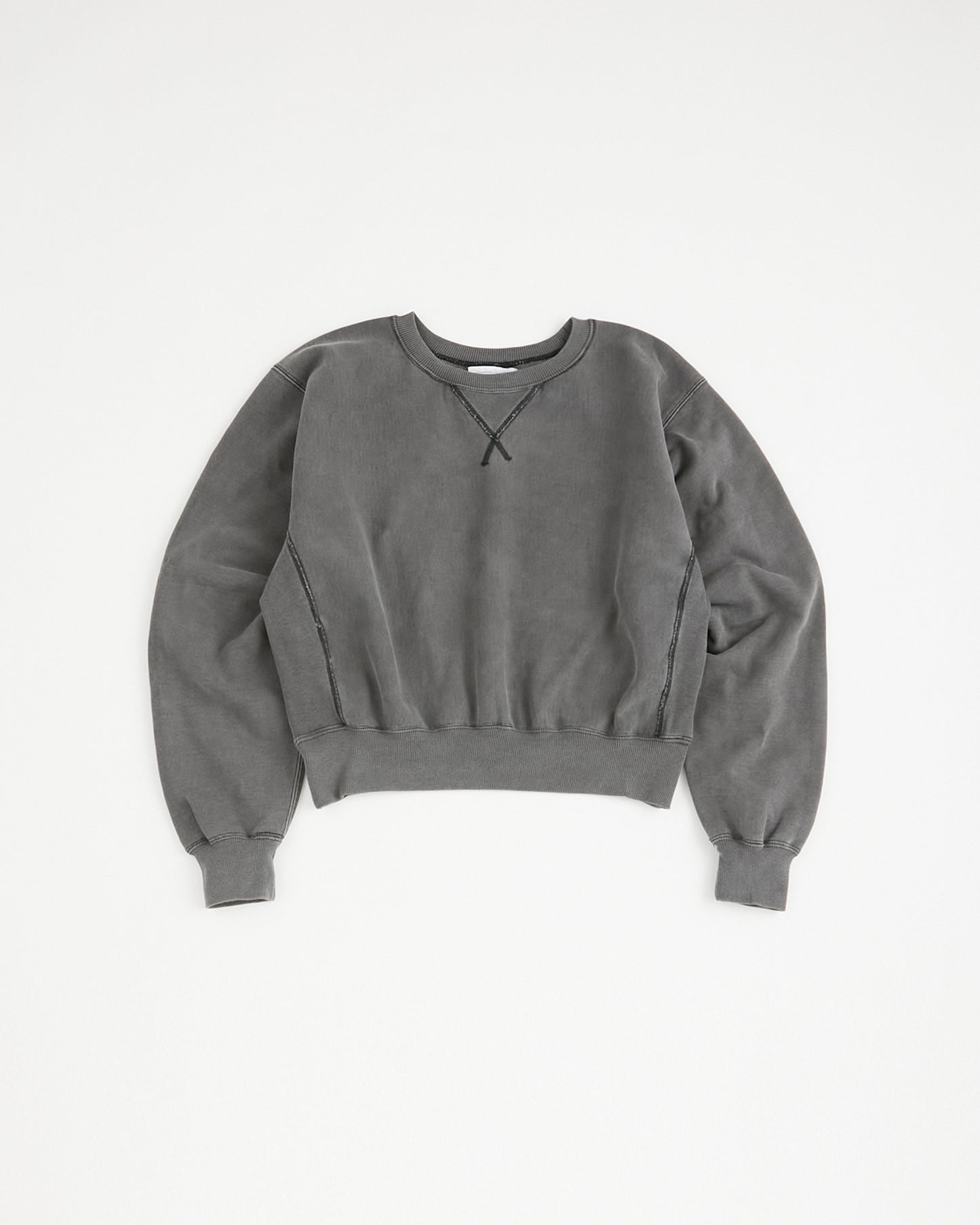 concause Online Shop (コンコース オンラインショップ) | RW F-V SWEAT SHIRTS(リバースウィーブ フロントVガゼットスウェットシャツ) | レディース ウィメンズ ヴィンテージ ビンテージ ドメスティック ブランド 長袖 加工 ダメージ カジュアル スウェット トレーナー ブラック 黒 クロ スミクロ チャコール
