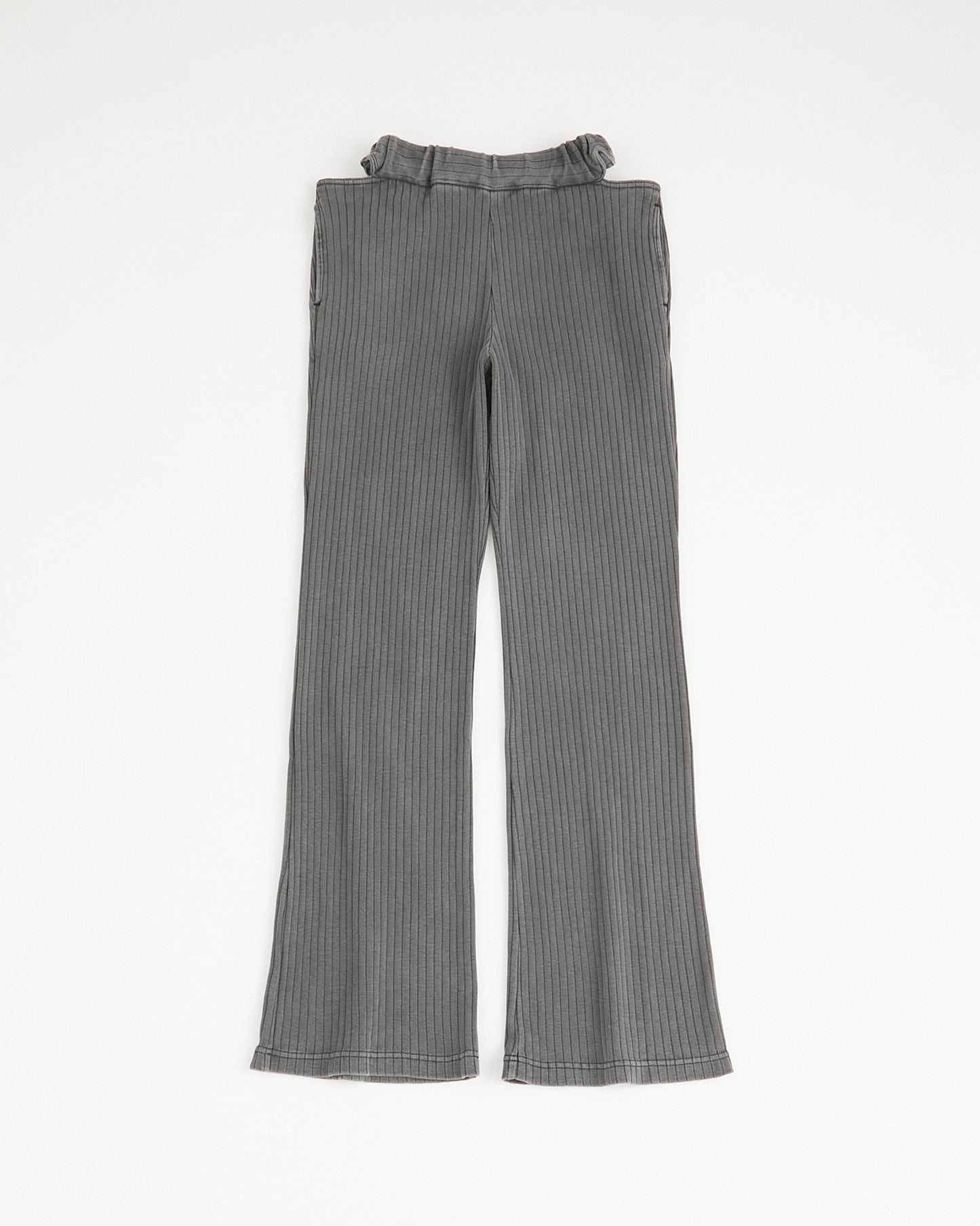 concause Online Shop (コンコース オンラインショップ) | RIB PANTS (リブパンツ) | カットソー レディース ウィメンズ ヴィンテージ ビンテージ ドメスティック ブランド 加工 ダメージ カジュアル カットパンツ 総ゴム 黒 クロ ブラック チャコール