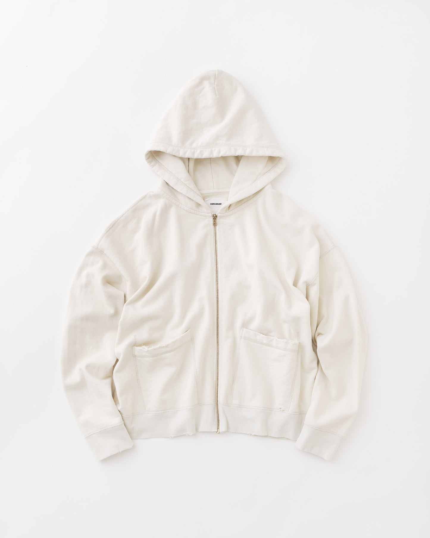 concause Online Shop (コンコース オンラインショップ) |FADE FULL ZIP HOODIE (フェードフルジップフーディ) | メンズ パーカー フーディー ヴィンテージ ビンテージ ドメスティック ブランド 加工 ダメージ カジュアル OFF WHITE オフホワイト 白 シロ