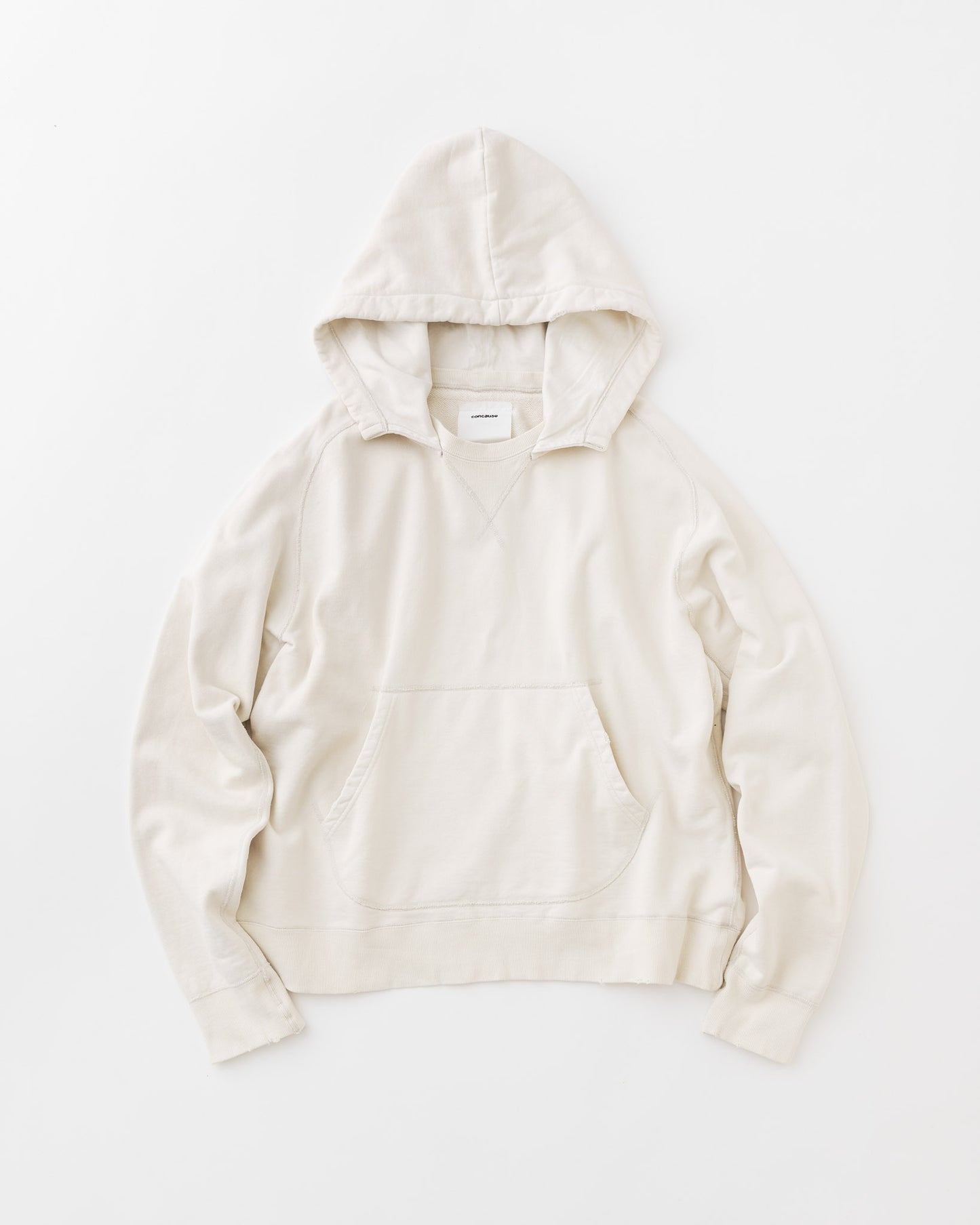 concause Online Shop (コンコース オンラインショップ) |W-V AFTER HOODIE (ダブルVガゼット後付けフーディー) | メンズ パーカー フーディー ヴィンテージ ビンテージ ドメスティック ブランド 加工 ダメージ カジュアル OFF WHITE オフホワイト 白 シロ