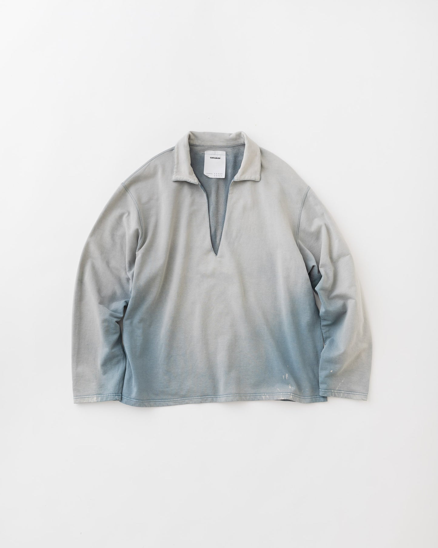 concause Online Shop (コンコース オンラインショップ) | FADE SKIPPER LONG SLEEVE SWEAT SHIRTS (フェードスキッパーロングスリーブスウェットシャツ) |メンズ ヴィンテージ ビンテージ ドメスティック ブランド 長袖 加工 ダメージ カジュアル スキッパー スウェット BLUE ブルー アオ 青