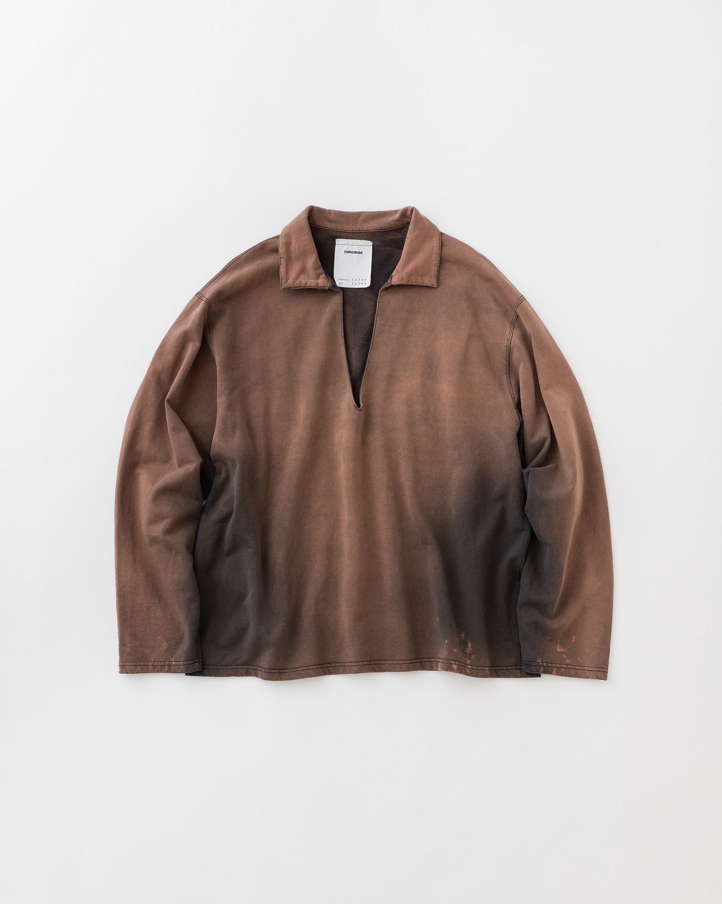 concause Online Shop (コンコース オンラインショップ) | FADE SKIPPER LONG SLEEVE SWEAT SHIRTS (フェードスキッパーロングスリーブスウェットシャツ) |メンズ ヴィンテージ ビンテージ ドメスティック ブランド 長袖 加工 ダメージ カジュアル スキッパー スウェット BLACK ブラック クロ 黒