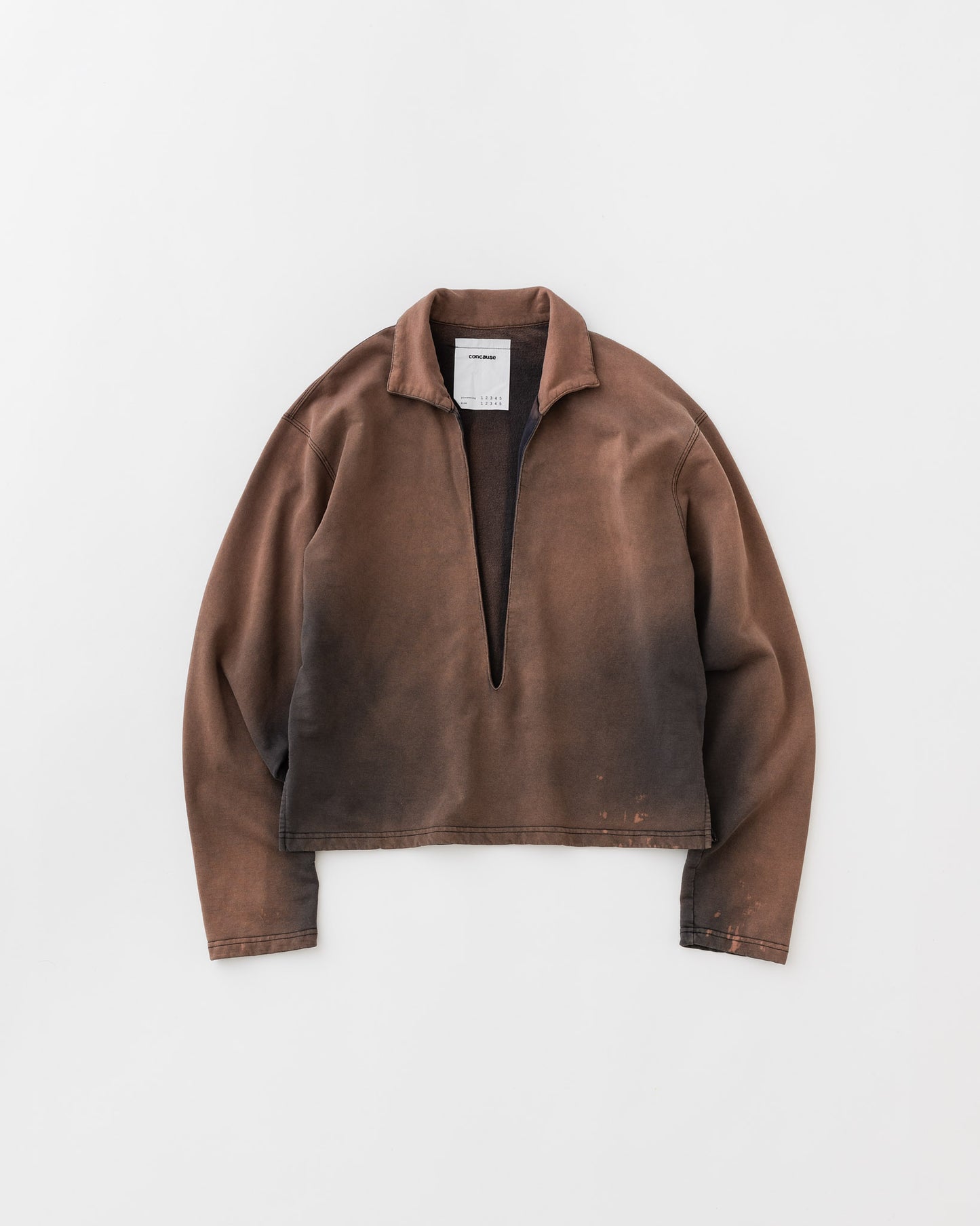 concause Online Shop (コンコース オンラインショップ) | FADE SKIPPER LONG SLEEVE SWEAT SHIRTS (フェードスキッパーロングスリーブスウェットシャツ) | レディース ヴィンテージ ビンテージ ドメスティック ブランド 長袖 加工 ダメージ カジュアル スキッパー スウェット BLACK ブラック クロ 黒