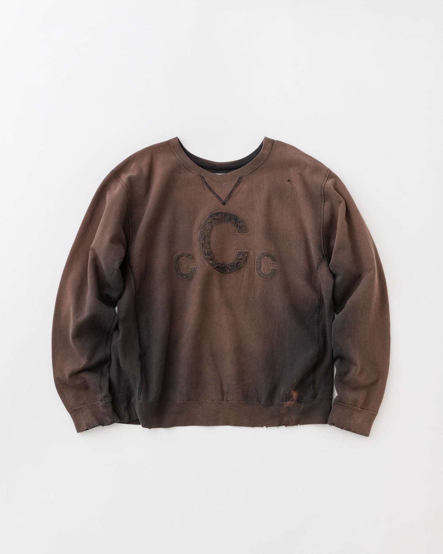 concause Online Shop (コンコース オンラインショップ) | C LOGO FD RW (Cロゴフェードリバースウィーブ) | メンズ ヴィンテージ ビンテージ ドメスティック ブランド 長袖 加工 ダメージ カジュアル スウェット トレーナー BLACK ブラック クロ 黒