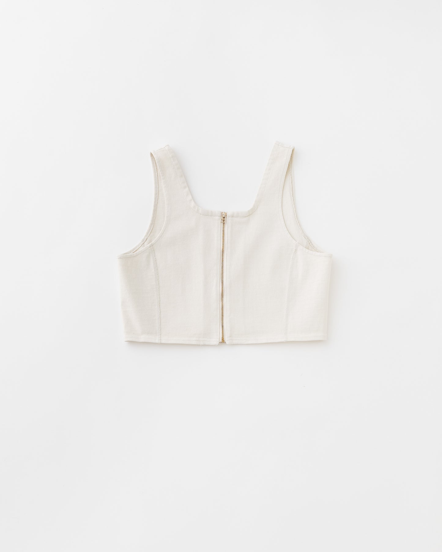 concause Online Shop (コンコース オンラインショップ) | FADE ZIPPER BUSTIER (フェードジッパービスチェ)| レディース ウィメンズ ヴィンテージ ビンテージ ドメスティック ブランド タンク 加工 ダメージ カジュアル 白 シロ OFF WHITE