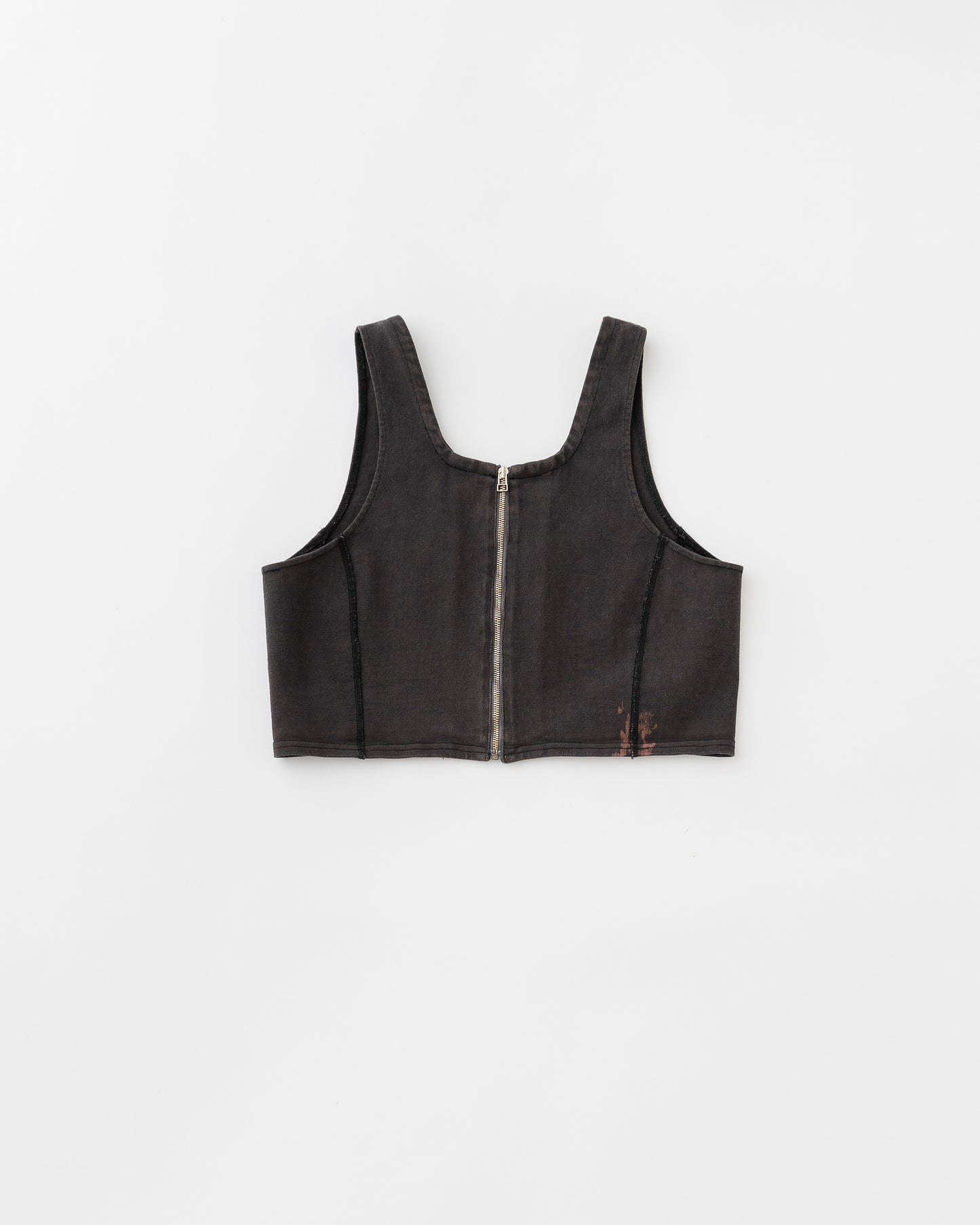 concause Online Shop (コンコース オンラインショップ) | FADE ZIPPER BUSTIER (フェードジッパービスチェ)| レディース ウィメンズ ヴィンテージ ビンテージ ドメスティック ブランド タンク 加工 ダメージ カジュアル BLACK クロ 黒
