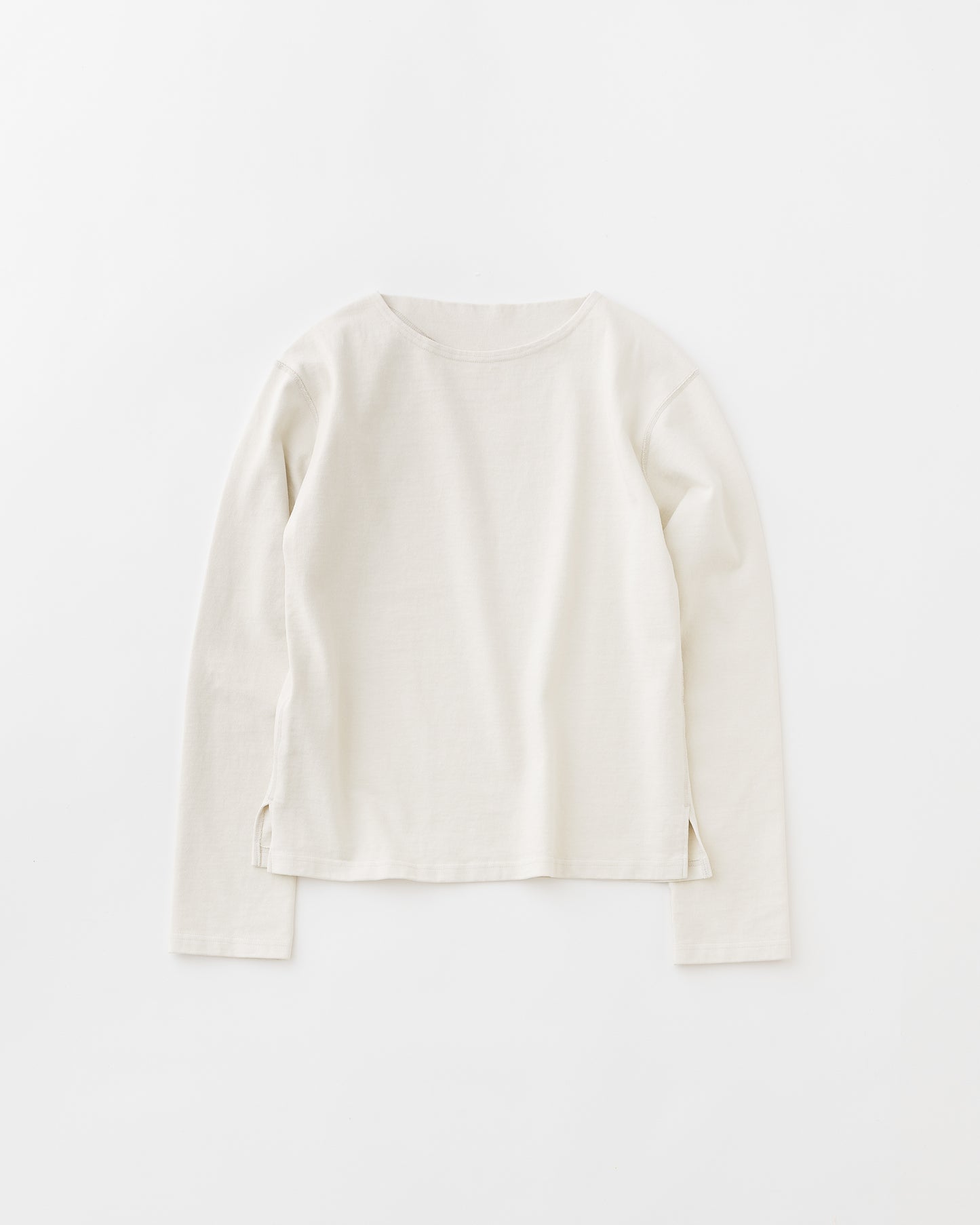 concause Online Shop (コンコース オンラインショップ) | FADE BOAT NECK LONG SLEEVE TEE (フェードボートネックロングスリーブTシャツ) |メンズ ヴィンテージ ビンテージ ドメスティック ブランド 長袖 加工 ダメージ カジュアル スキッパー Tシャツ 白 OFF WHITE キナリ 生成り