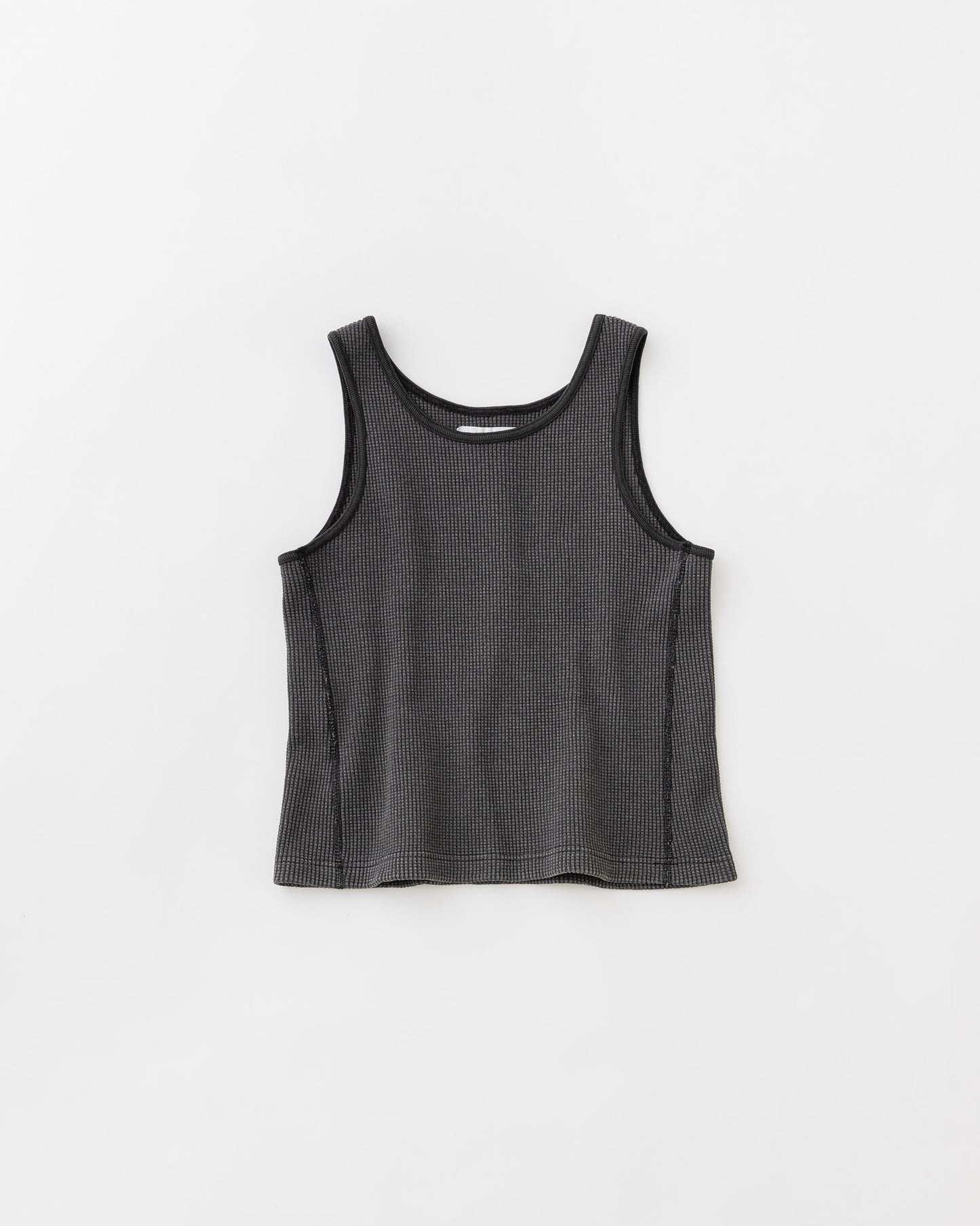 concause Online Shop (コンコース オンラインショップ) | WAFFLE TANK TOP (ワッフルタンクトップ)| レディース ウィメンズ ヴィンテージ ビンテージ ドメスティック ブランド タンク 加工 ダメージ カジュアル BLACK ブラック 黒 クロ