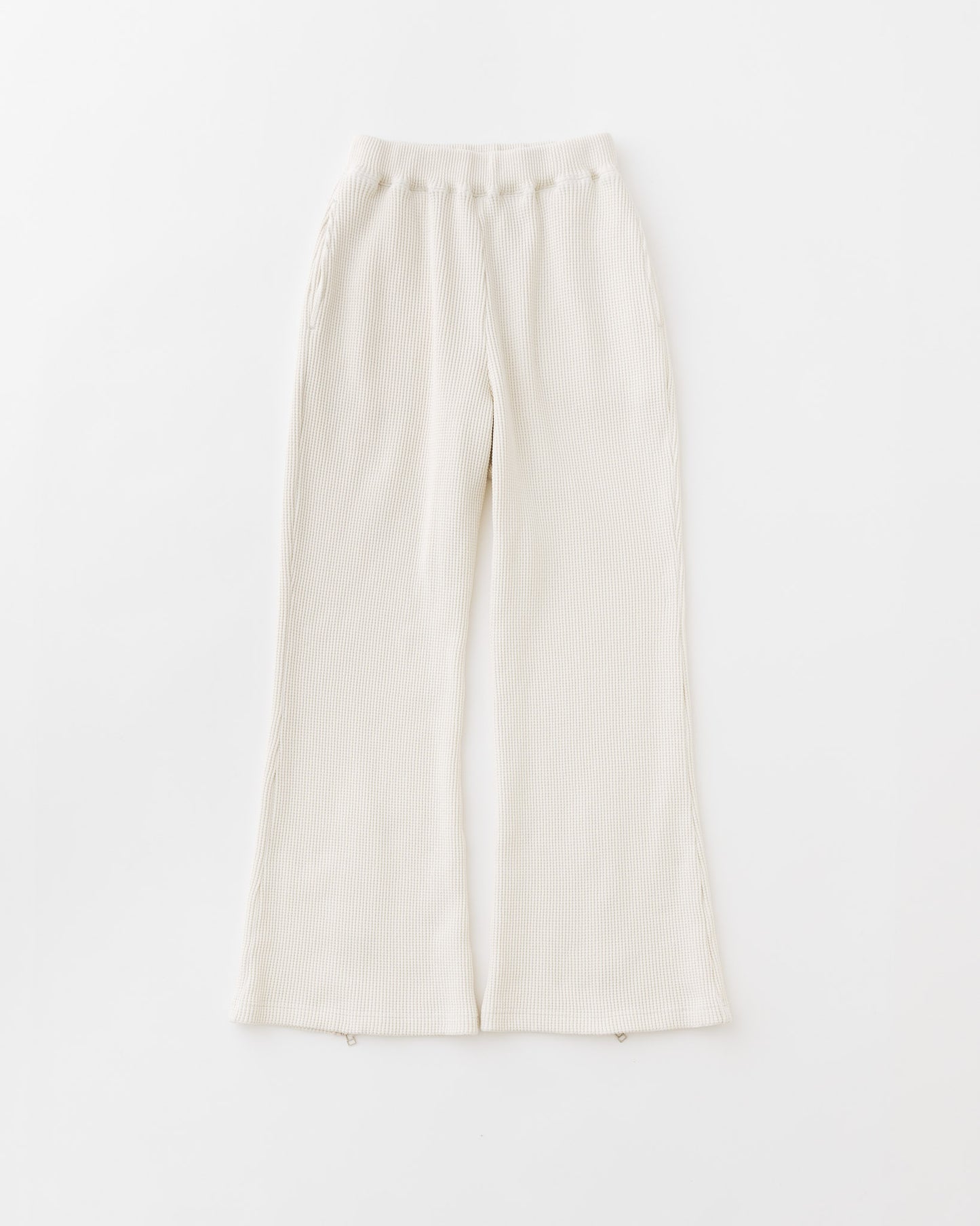 concause Online Shop (コンコース オンラインショップ) | WAFFLE ZIP PANTS (ワッフルジップパンツ) | カットソー レディース ウィメンズ ヴィンテージ ビンテージ ドメスティック ブランド 加工 ダメージ カジュアル カットパンツ 総ゴム OFF WHITE オフホワイト シロ
