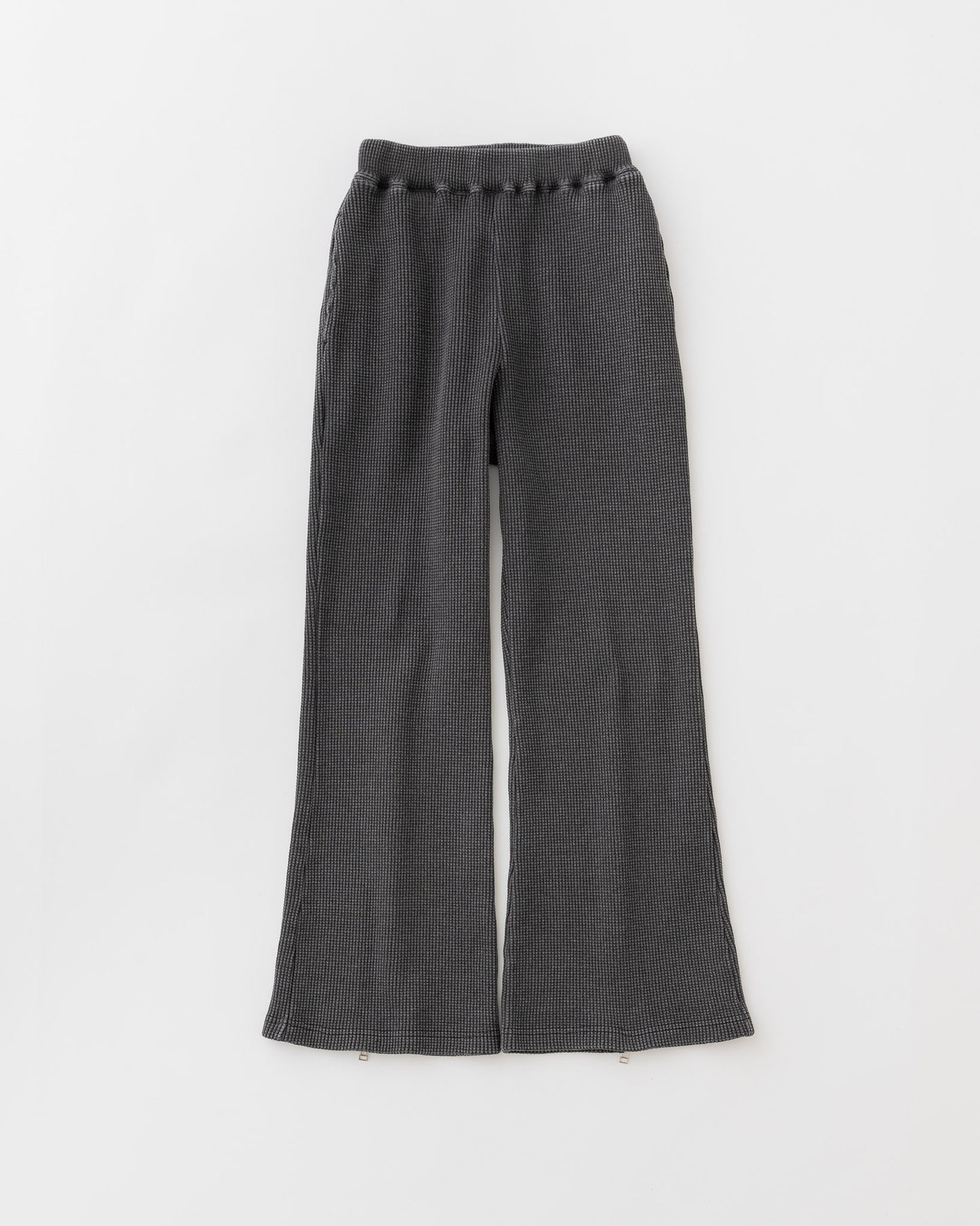 concause Online Shop (コンコース オンラインショップ) | WAFFLE ZIP PANTS (ワッフルジップパンツ) | カットソー レディース ウィメンズ ヴィンテージ ビンテージ ドメスティック ブランド 加工 ダメージ カジュアル カットパンツ 総ゴム BLACK ブラック クロ 黒