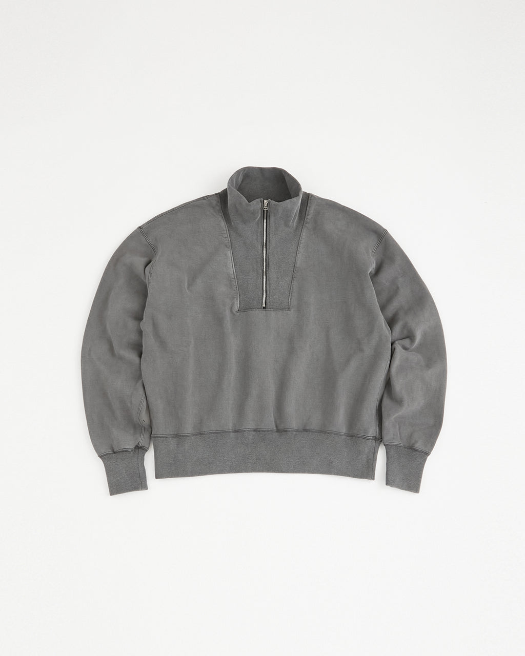 concause Online Shop (コンコース オンラインショップ) | HALF ZIP SWEAT SHIRTS (ハーフジップスウェットシャツ) | メンズ ヴィンテージ ビンテージ ドメスティック ブランド 長袖 加工 ダメージ カジュアル ファスナー 黒 クロ スミクロ チャコール