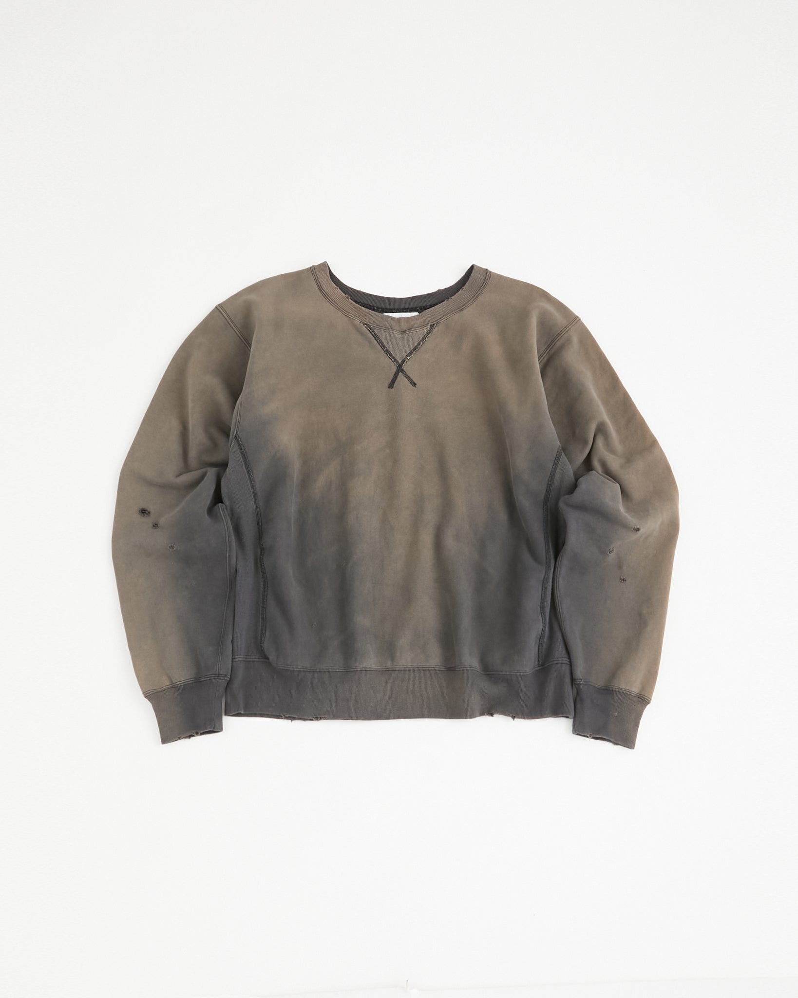 concause Online Shop (コンコース オンラインショップ) | RW F-V SWEAT SHIRTS (リバースウィーブ フロントVガゼットスウェットシャツ) | メンズ ヴィンテージ ビンテージ ドメスティック ブランド 長袖 加工 ダメージ カジュアル スウェット トレーナー　ネイビー