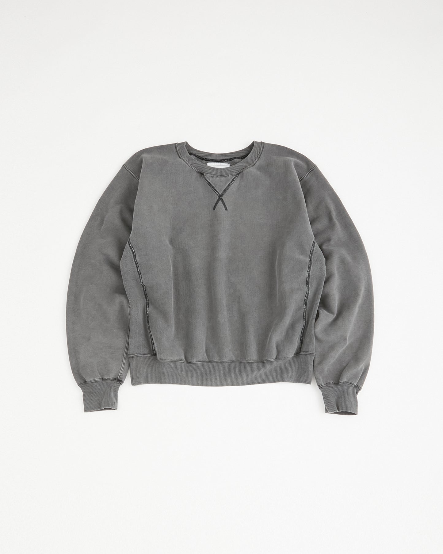 concause Online Shop (コンコース オンラインショップ) | RW F-V SWEAT SHIRTS (リバースウィーブ フロントVガゼットスウェットシャツ) | メンズ ヴィンテージ ビンテージ ドメスティック ブランド 長袖 加工 ダメージ カジュアル スウェット トレーナー ブラック クロ 黒 スミクロ