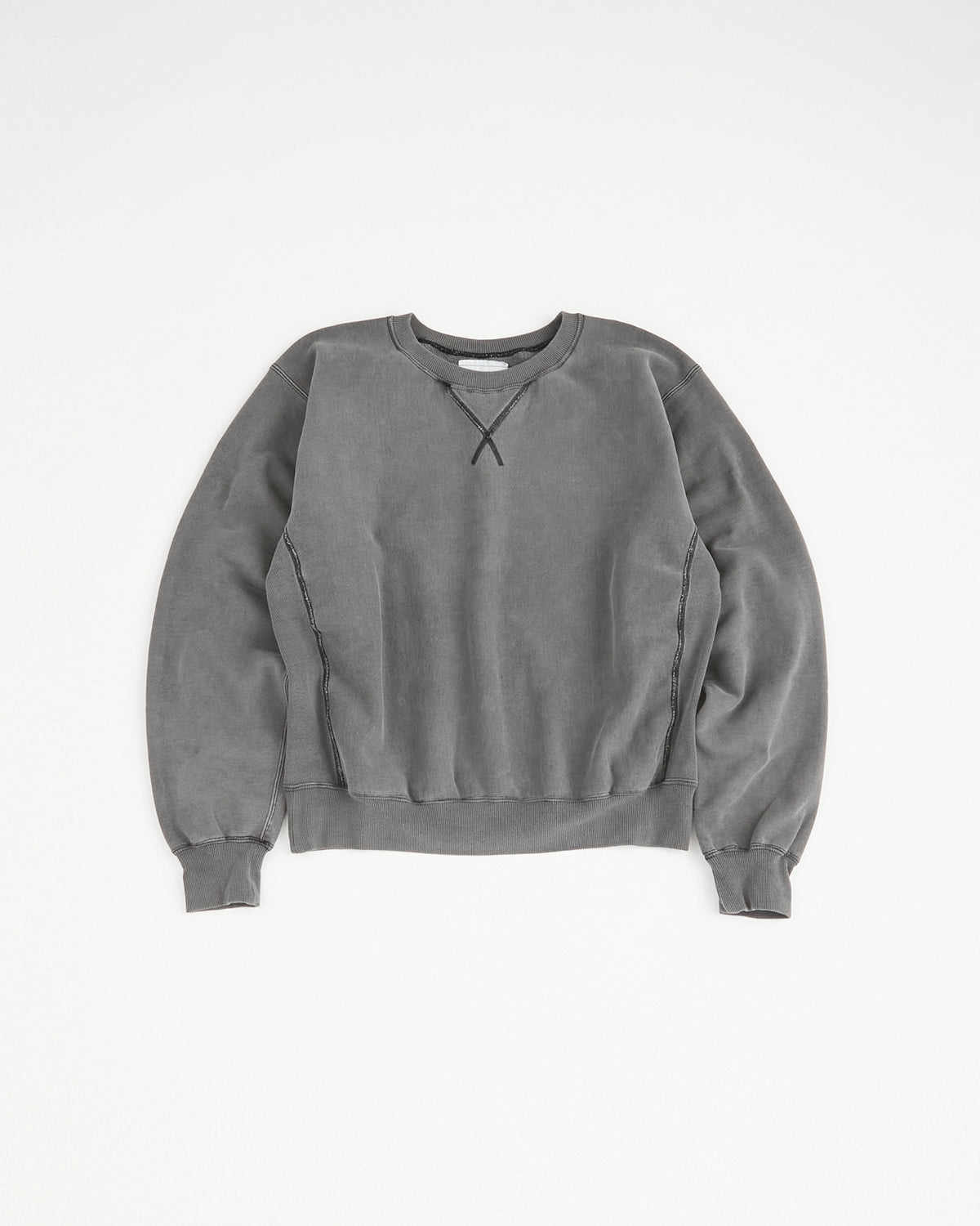 concause Online Shop (コンコース オンラインショップ) | RW F-V SWEAT SHIRTS (リバースウィーブ フロントVガゼットスウェットシャツ) | メンズ ヴィンテージ ビンテージ ドメスティック ブランド 長袖 加工 ダメージ カジュアル スウェット トレーナー ブラック クロ 黒 スミクロ