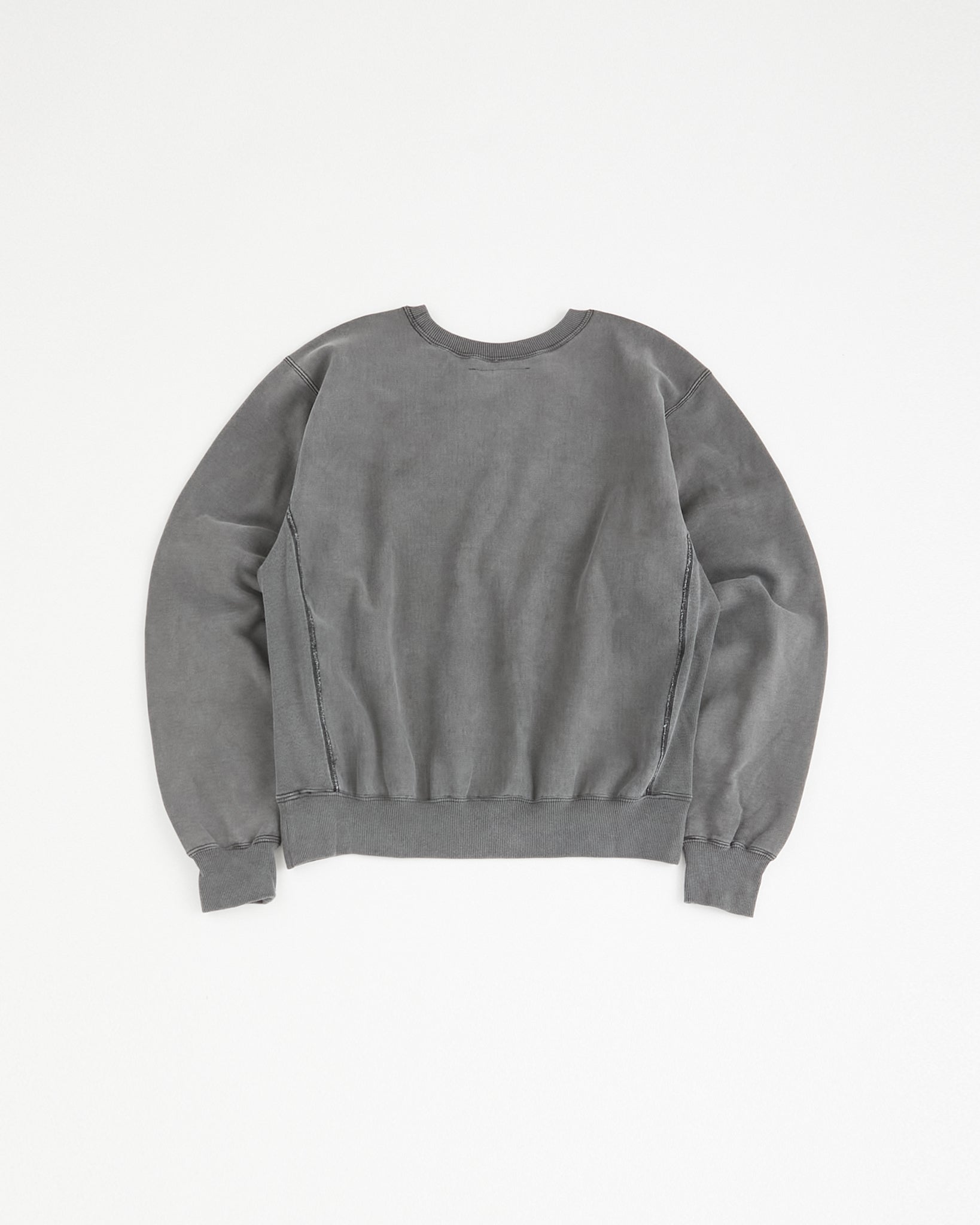 concause Online Shop (コンコース オンラインショップ) | RW F-V SWEAT SHIRTS (リバースウィーブ フロントVガゼットスウェットシャツ) | メンズ ヴィンテージ ビンテージ ドメスティック ブランド 長袖 加工 ダメージ カジュアル スウェット トレーナー 黒 ブラック スミクロ チャコール