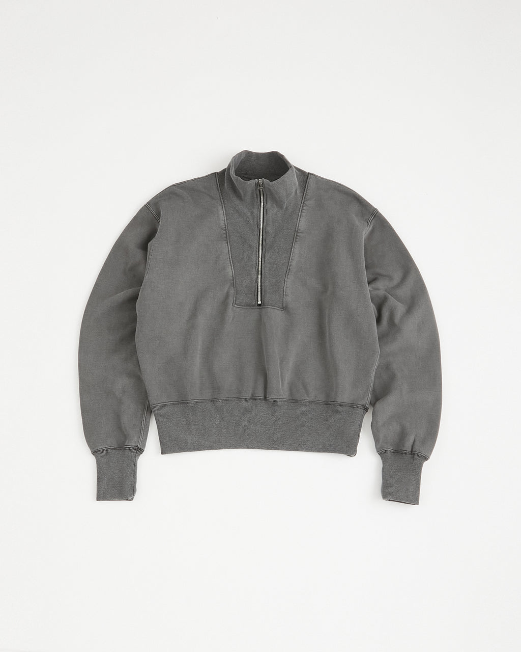 concause Online Shop (コンコース オンラインショップ) | HALF ZIP SWEAT SHIRTS (ハーフジップスウェットシャツ) |レディース ウィメンズ ヴィンテージ ビンテージ ドメスティック ブランド 長袖 加工 ダメージ カジュアル ブラック 黒 クロ チャコール スミクロ