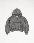 concause Online Shop (コンコース オンラインショップ) | W-V AFTER HOODIE (ダブルVガゼット後付けフーディー) | パーカー レディース フーディ ヴィンテージ ビンテージ ドメスティック ブランド 長袖 加工 ダメージ カジュアル  ブラック クロ 黒 スミクロ チャコール
