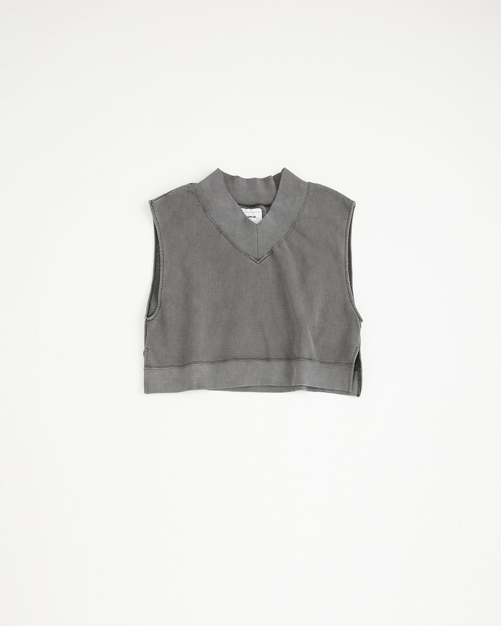 concause Online Shop (コンコース オンラインショップ) | V-NECK NO SLEEVE SWEAT SHIRTS (Vネックノースリーブスウェットシャツ) | レディース  ウィメンズ ヴィンテージ ビンテージ ドメスティック ブランド 加工 ダメージ カジュアル  ベスト ブラック クロ 黒 チャコール