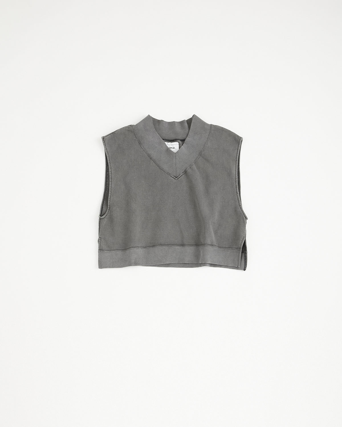 concause Online Shop (コンコース オンラインショップ) | V-NECK NO SLEEVE SWEAT SHIRTS (Vネックノースリーブスウェットシャツ) | レディース  ウィメンズ ヴィンテージ ビンテージ ドメスティック ブランド 加工 ダメージ カジュアル  ベスト ブラック クロ 黒 チャコール