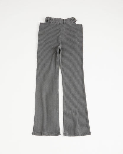 concause Online Shop (コンコース オンラインショップ) | RIB PANTS (リブパンツ) | カットソー レディース  ウィメンズ ヴィンテージ ビンテージ ドメスティック ブランド 加工 ダメージ カジュアル カットパンツ 総ゴム クロ　黒 ブラック チャコール