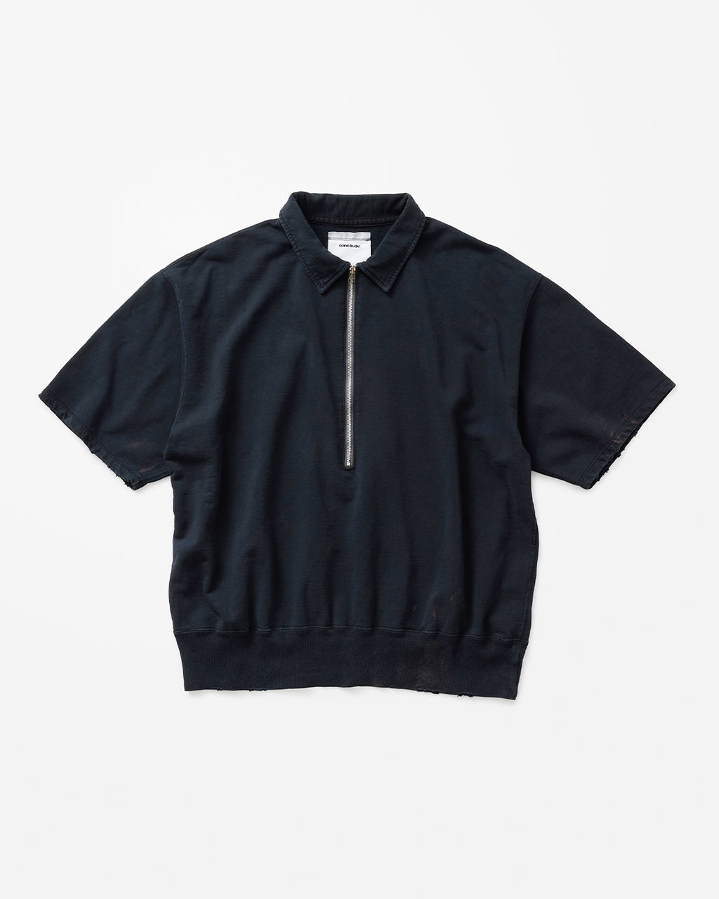 concause FRONT HALF ZIP SWEAT SHIRTS / BLACK 正面
