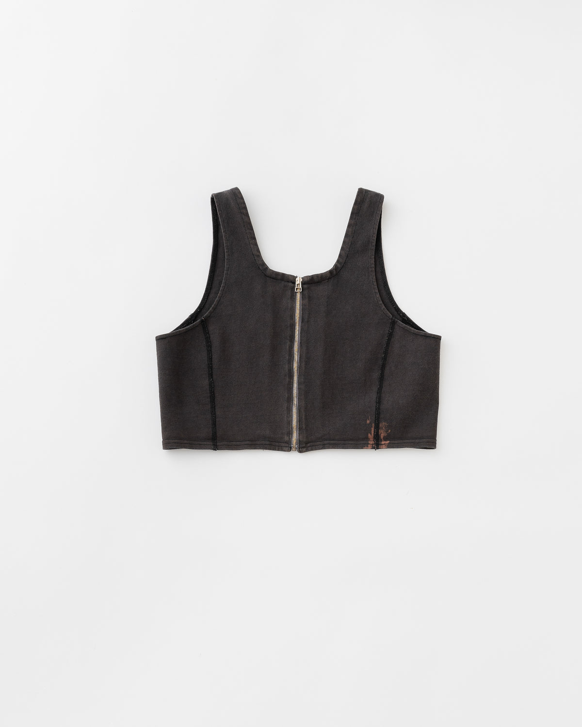 concause FADE ZIPPER BUSTIER / BLUE 正面（フロントVネック・ジッパー）全体像