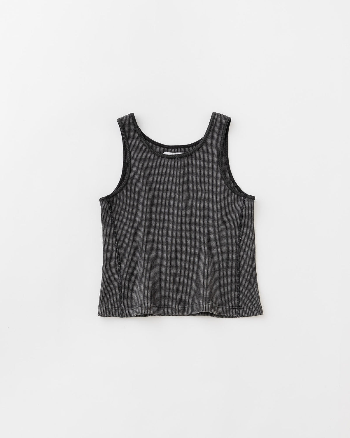concause Online Shop (コンコース オンラインショップ) | WAFFLE TANK TOP (ワッフルタンクトップ)| レディース ウィメンズ ヴィンテージ ビンテージ ドメスティック ブランド タンク 加工 ダメージ カジュアル BLACK ブラック 黒 クロ