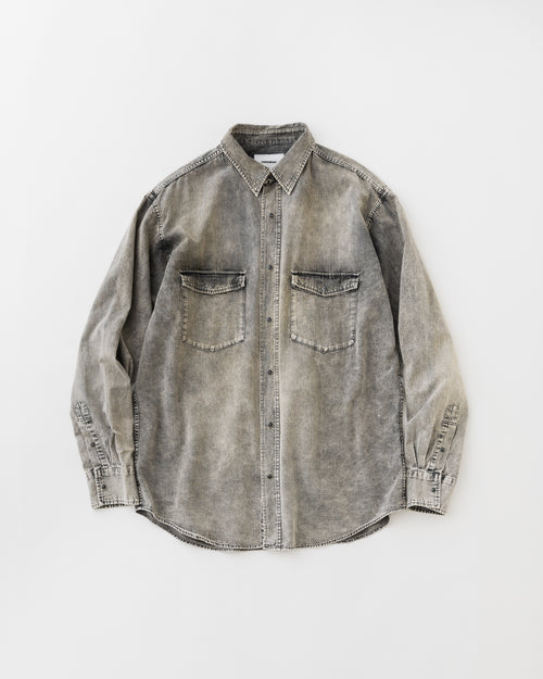concause CHAMBRAY WESTERN SHIRT / BLACK 正面（全体像）
