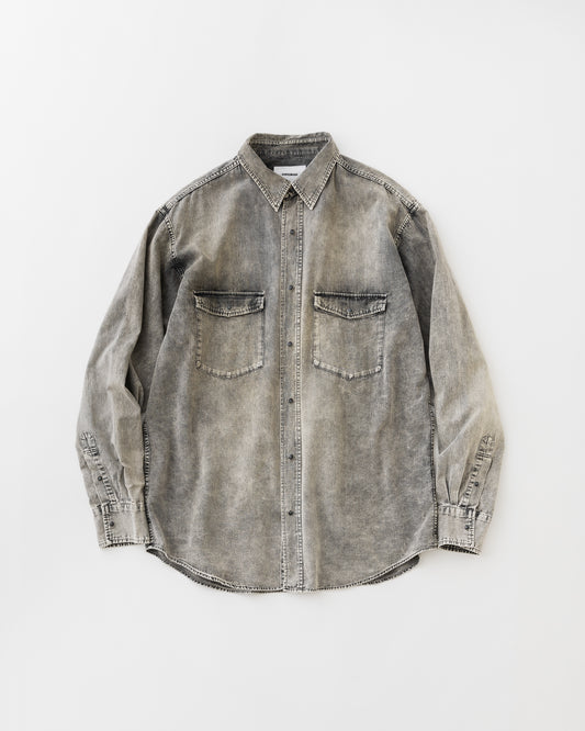 concause Online Shop (コンコース オンラインショップ) | CHAMBRAY WESTERN SHIRT (シャンブレーウエスタンシャツ) |メンズ ヴィンテージ ビンテージ ドメスティック ブランド 加工 ダメージ カジュアル デニム シャツ Black ブラック クロ