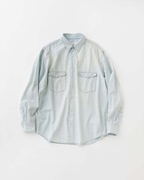 concause Online Shop (コンコース オンラインショップ) | CHAMBRAY WESTERN SHIRT (シャンブレーウエスタンシャツ) |メンズ ヴィンテージ ビンテージ ドメスティック ブランド 加工 ダメージ カジュアル デニム シャツ indigo インディゴ