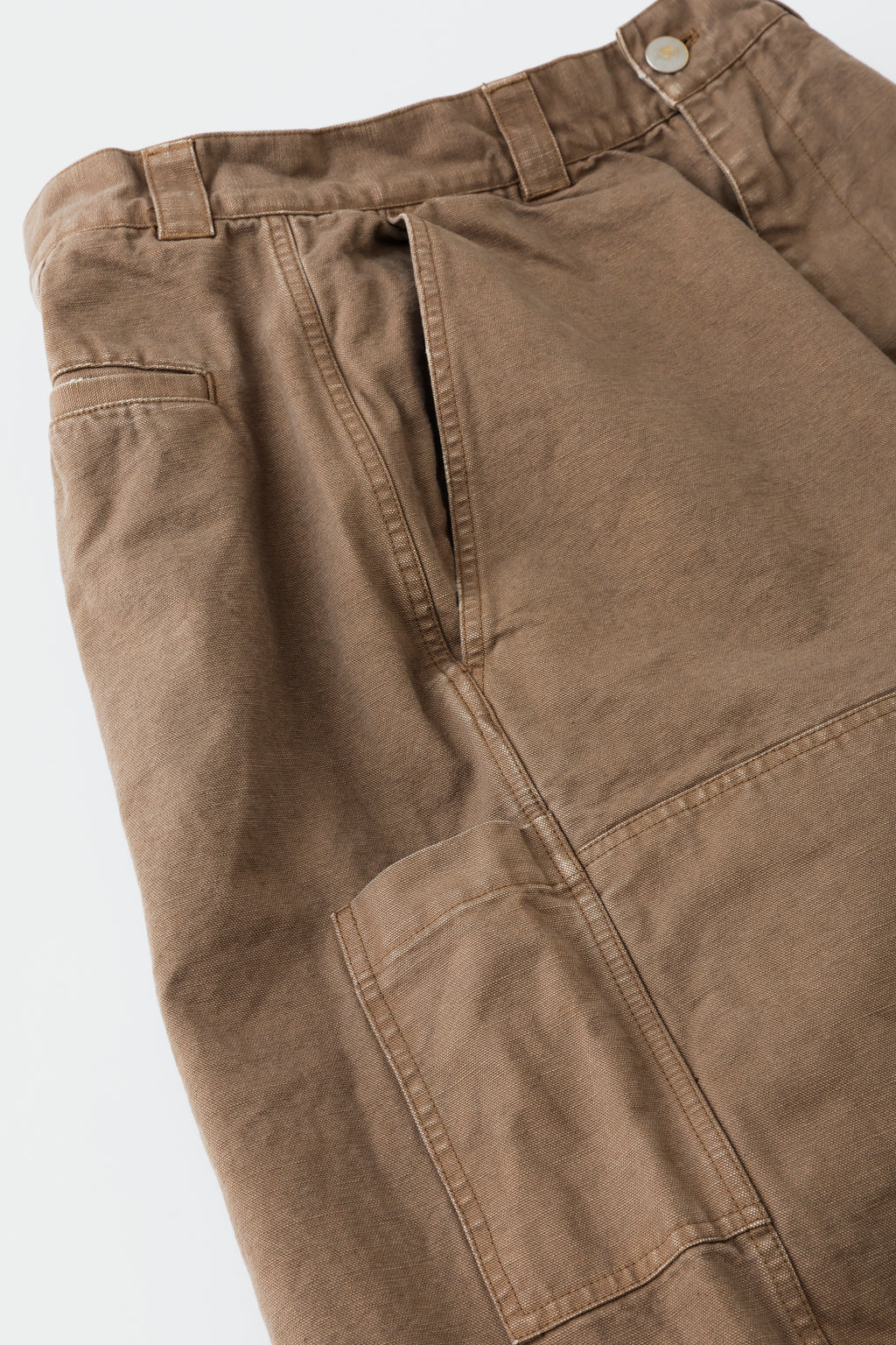 concause DUCK BAGGY SHORT PANTS / TAUPE ウエストとポケットのディテール

