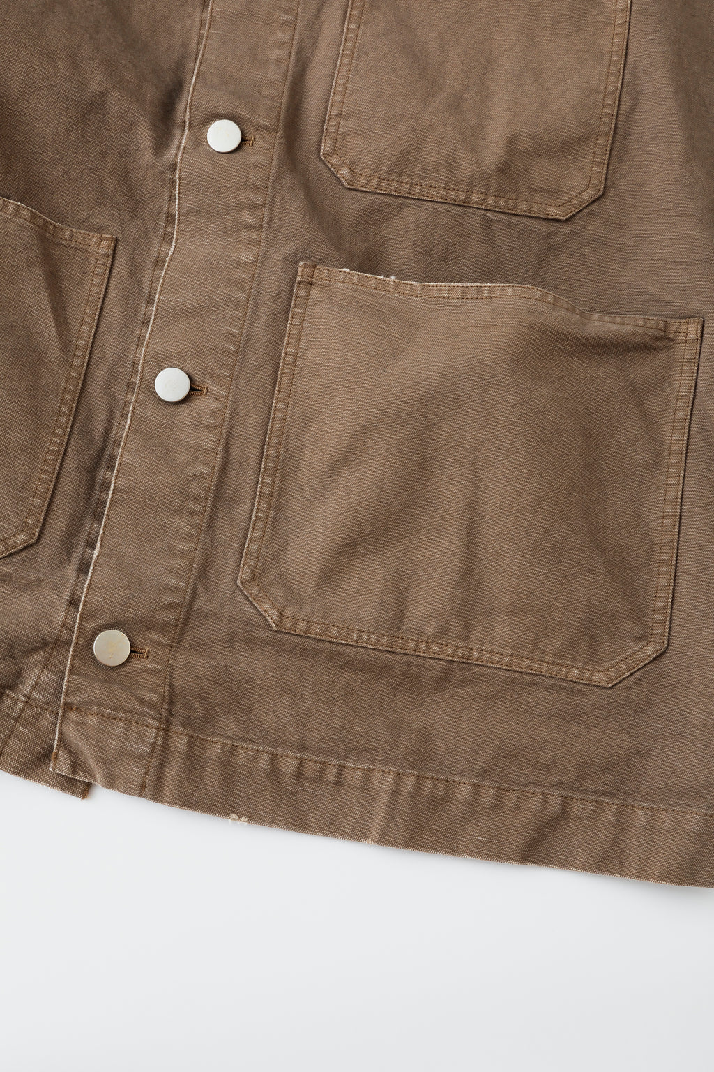 concause DUCK COVERALL / TAUPE ポケットとスナップボタンのディテール

