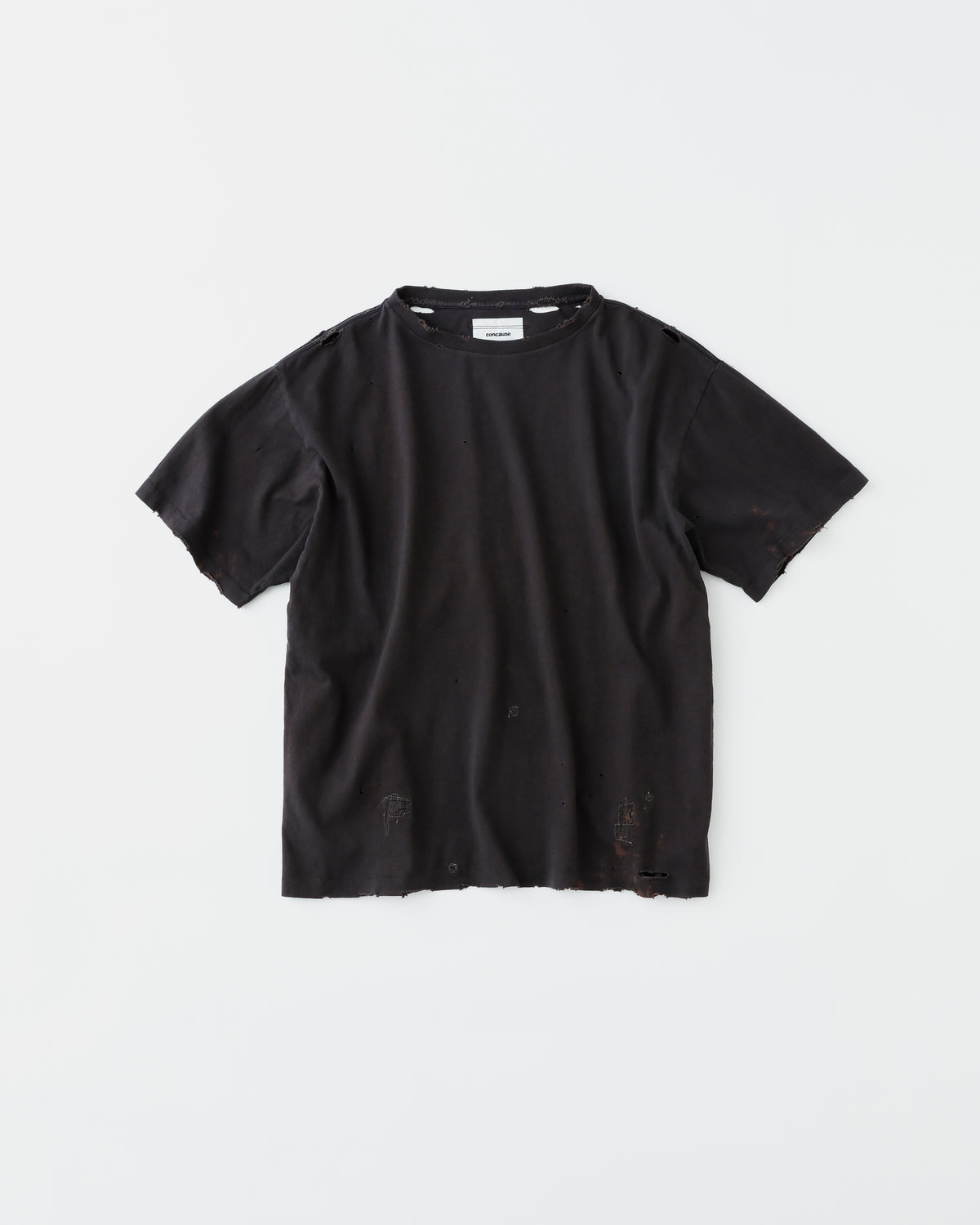 concause HAND REPAIR S/S TEE EX / BLACK 正面
