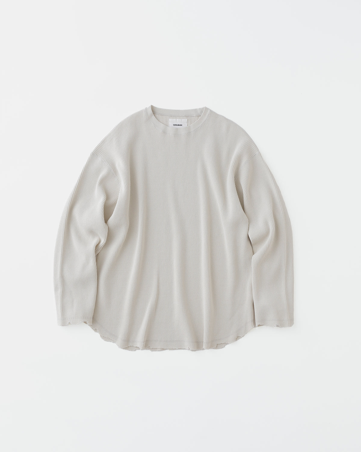 concause HEAVY WAFFLE L/S TEE / OFF WHITE 正面（全体像）
