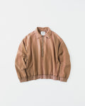 concause FADE HALF ZIP SWEAT SHIRTS EX / TAUPE 裏地リブと裁ち切り仕上げのディテール
