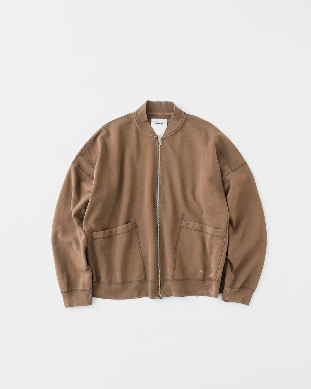 concause FULL ZIP SWEAT CARDIGAN / TAUPE 正面（全体像）
