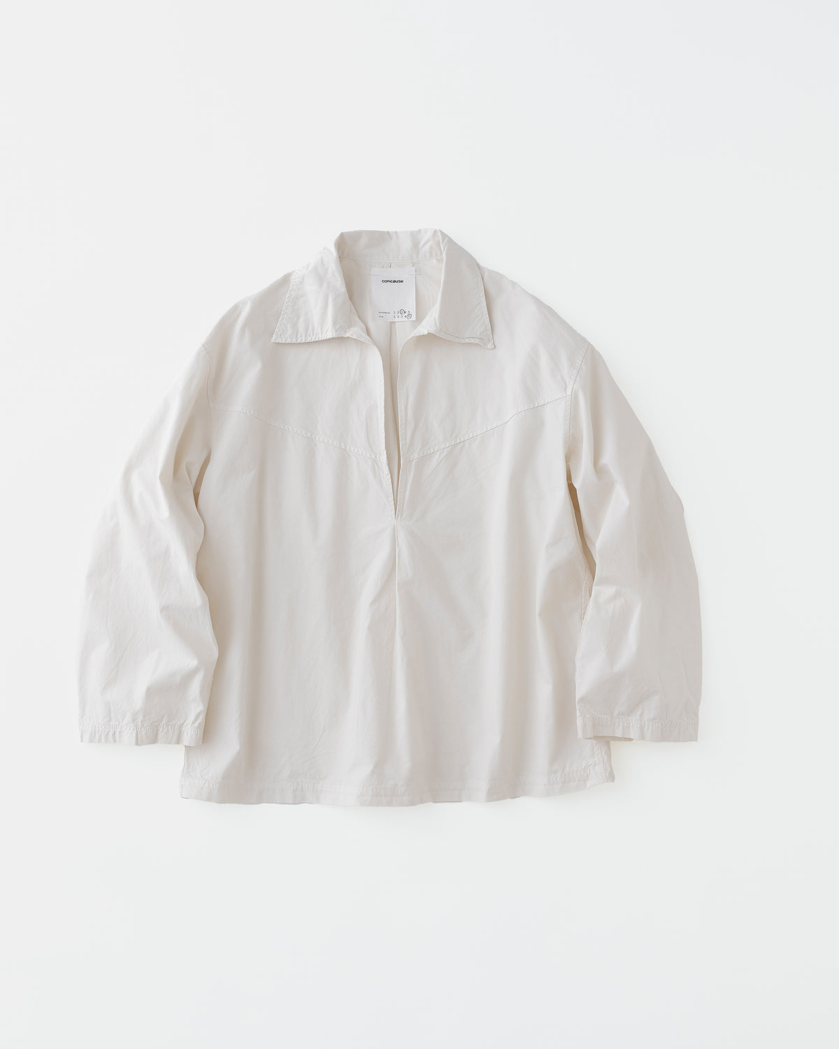 concause FRENCH SKIPPER SHIRTS / OFF WHITE 正面（サイドアングル）
